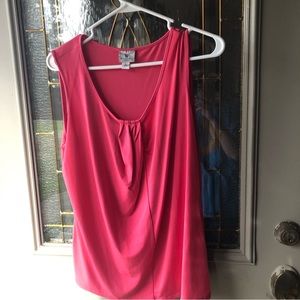 Worthington V Neck blouse, pink/coral, size L